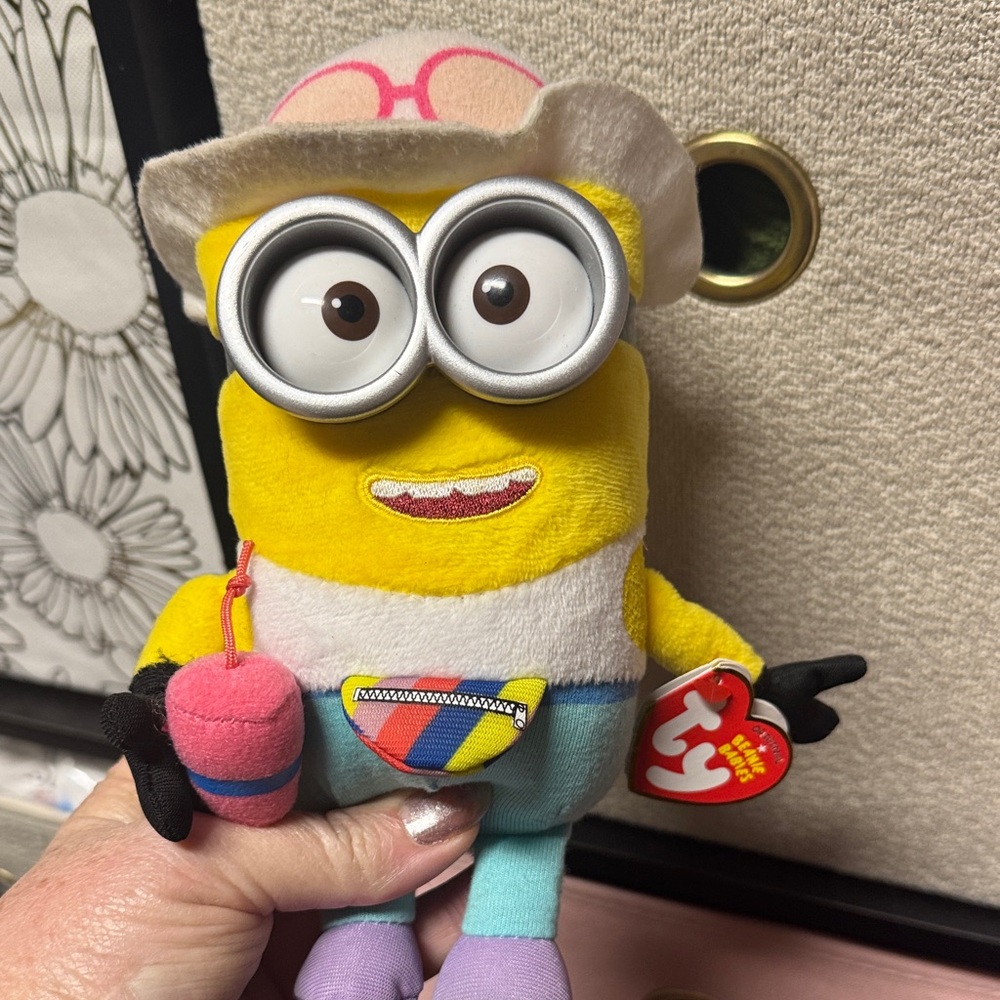 Ty Minion Plush with Yellow and White
